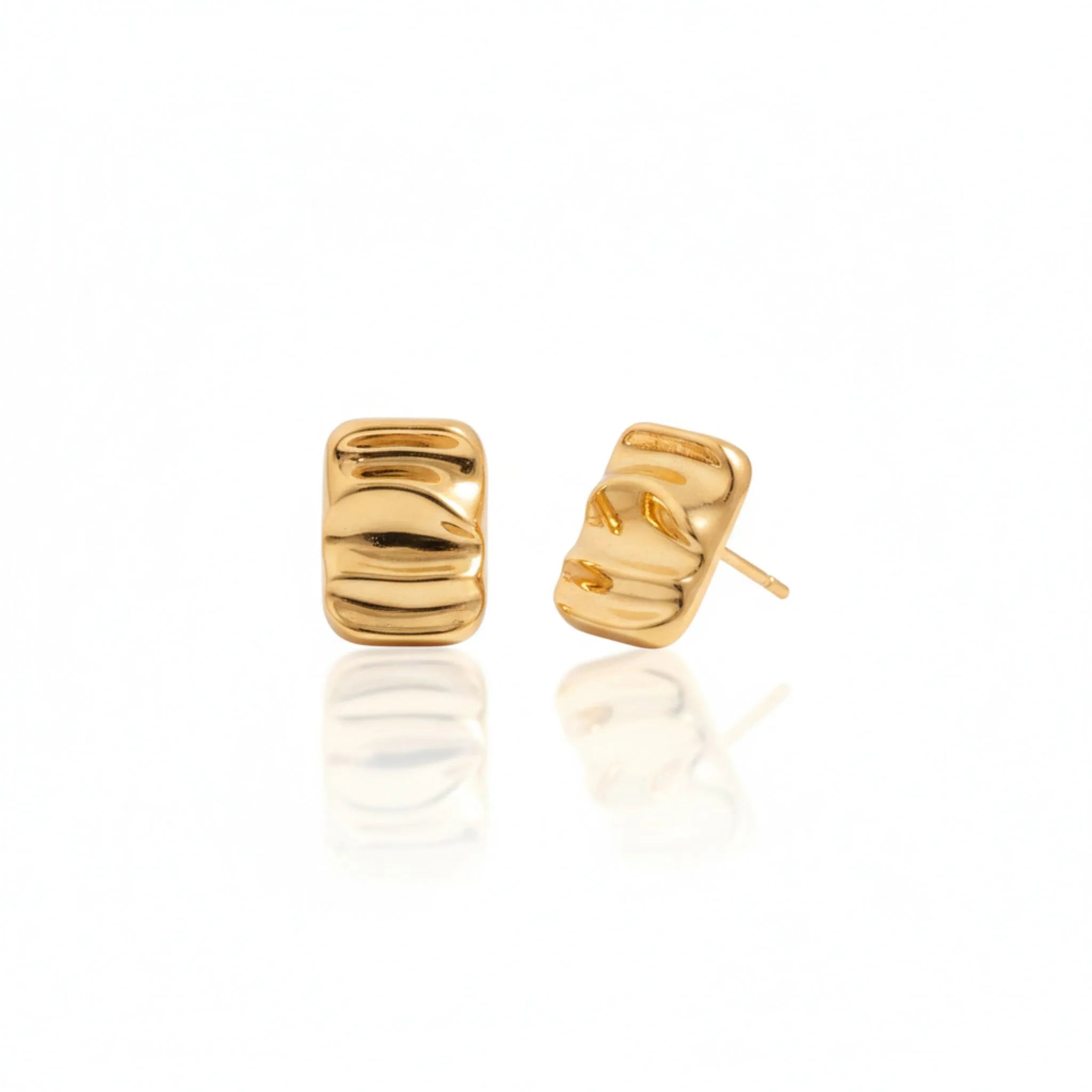 Bold Rectangle Textured Stud Earrings